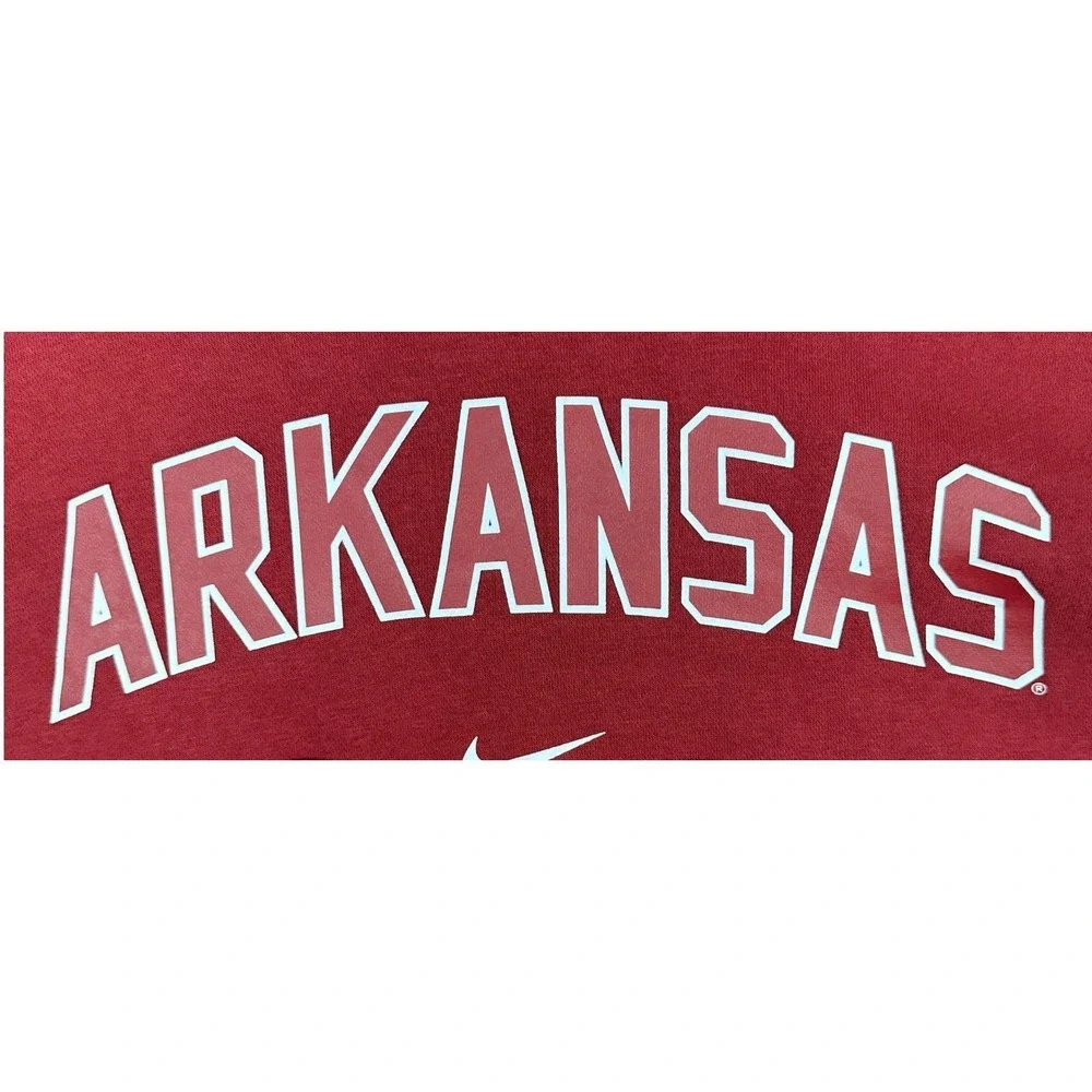 Arkansas Razorbacks Nike Hoodie Mens XL Red Pullover Fleece Sweatshirt Pockets